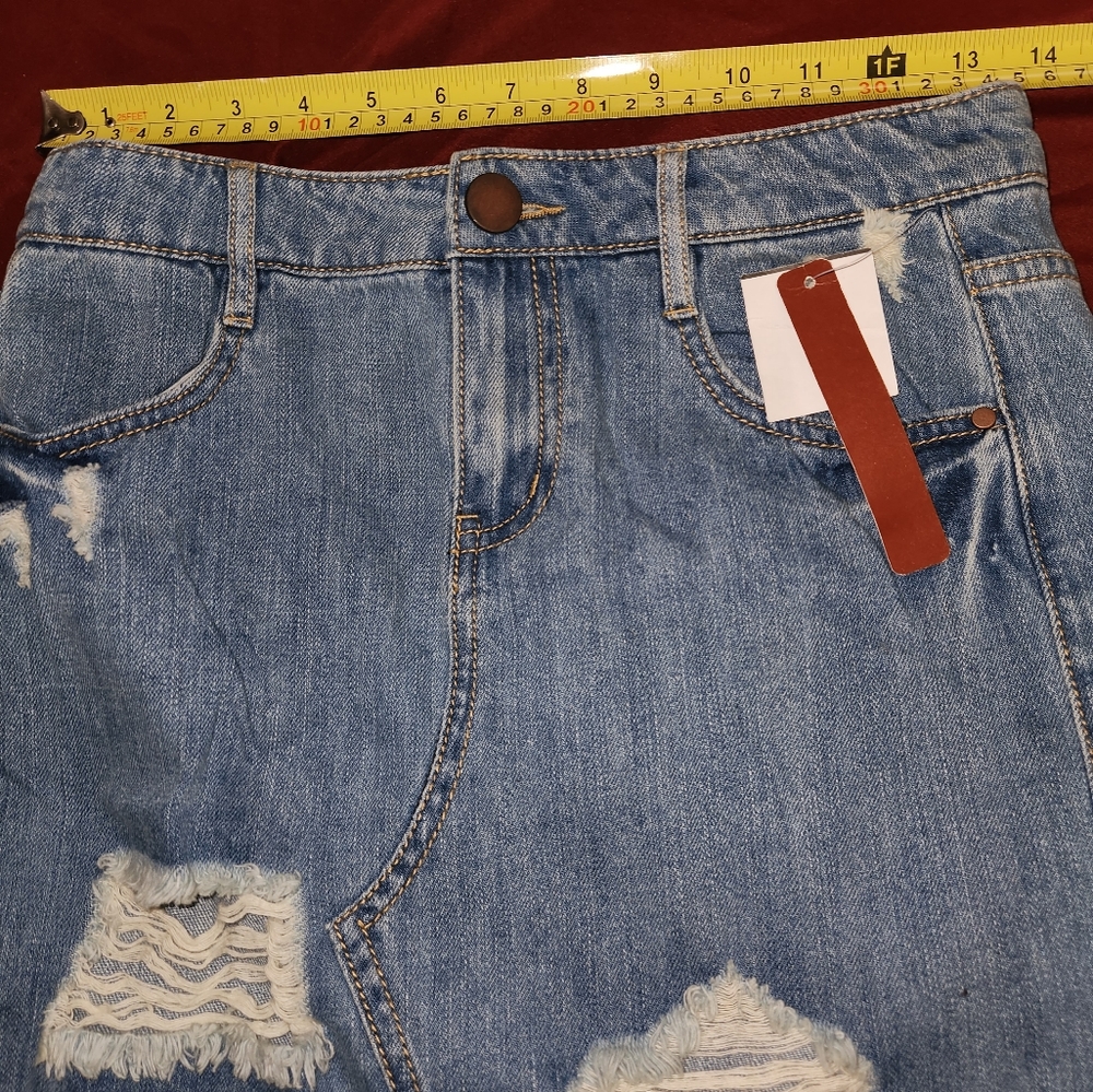 Fire los angeles blue demin distress   skirt size 24 new with tags - Picture 6 of 8